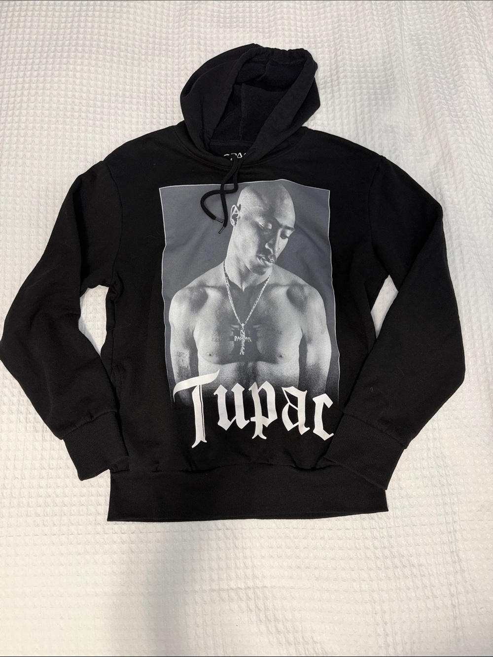 Black Graphic Hoodie Shirt - Tupac Print